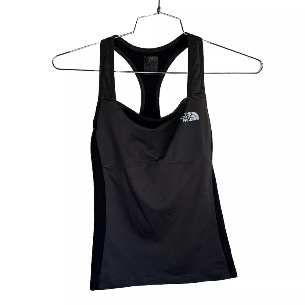 THE NORTH FACE Black GreyVapor Wick Racer Back Athletic Built In Bra Tank Top XS